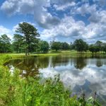 Panoramic view of a lush green golf course at Brickyard Golf Club. Smooth