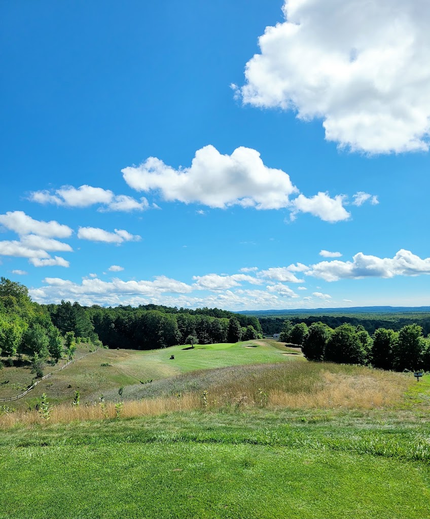 Panoramic view of a lush green golf course at Champion Hill Golf Course. Smooth