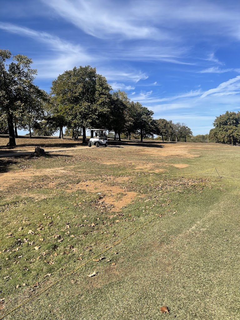 Panoramic view of a lush green golf course at Choctaw Creek Golf Course. Smooth