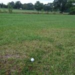 Panoramic view of a lush green golf course at Clear Creek Golf Club. Smooth