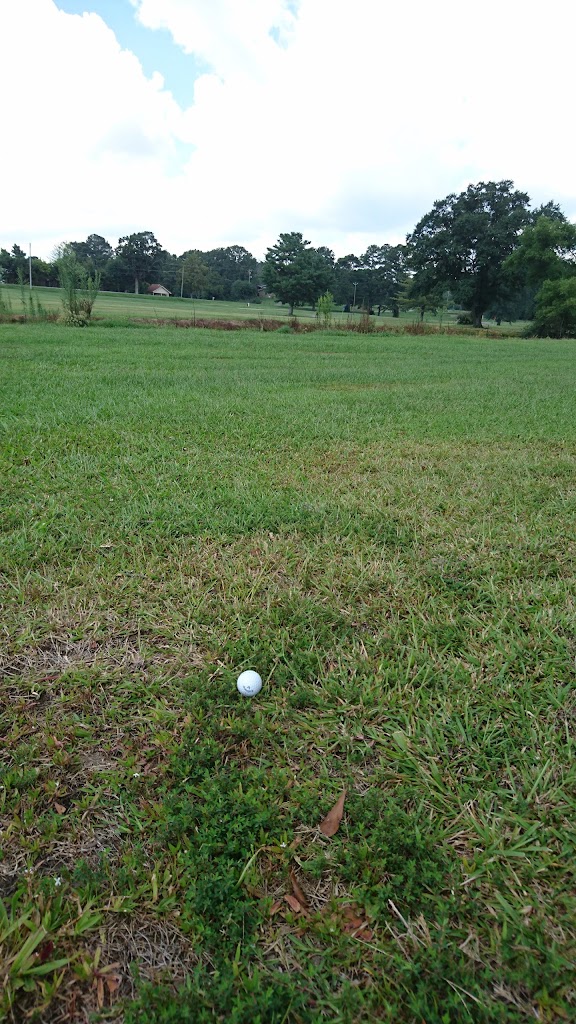 Panoramic view of a lush green golf course at Clear Creek Golf Club. Smooth