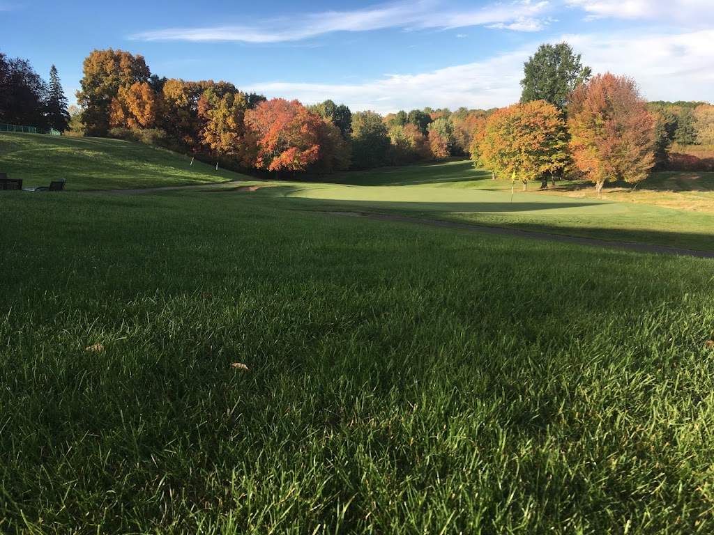 Panoramic view of a lush green golf course at Crestview Country Club. Smooth