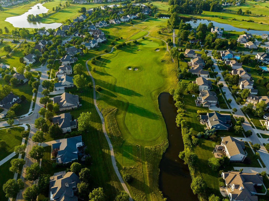 Panoramic view of a lush green golf course at Golf Club of Dublin. Smooth