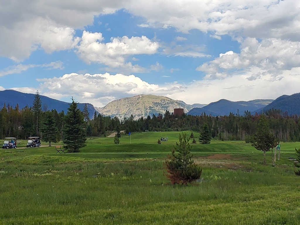 Panoramic view of a lush green golf course at Grand Lake Golf Course Grand Lake