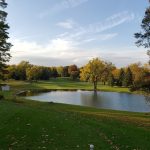 Panoramic view of a lush green golf course at Green Hills Golf Course - Clyde