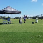 Panoramic view of a lush green golf course at Gulf Links Golf Course. Smooth