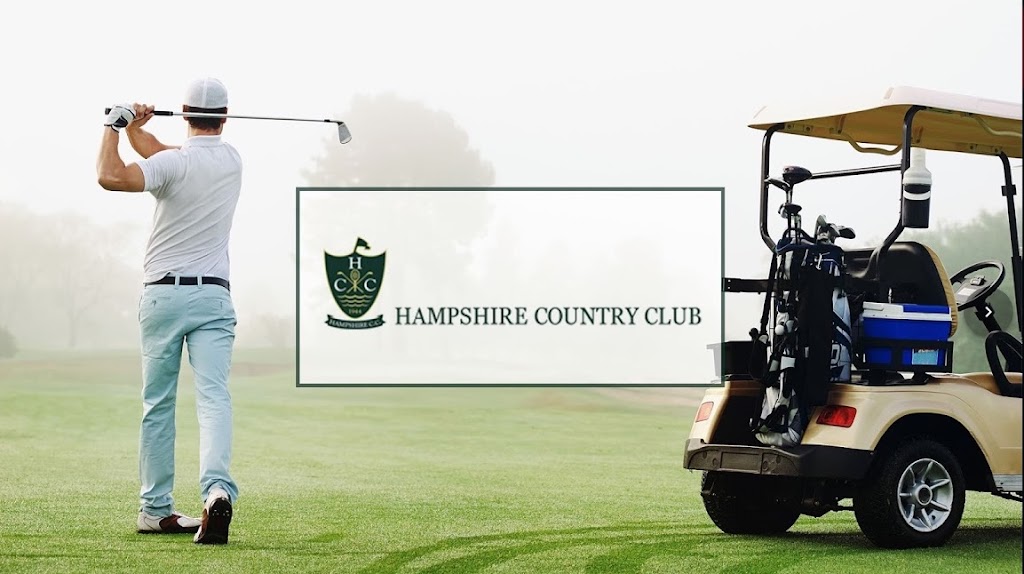 Panoramic view of a lush green golf course at Hampshire Country Club. Smooth