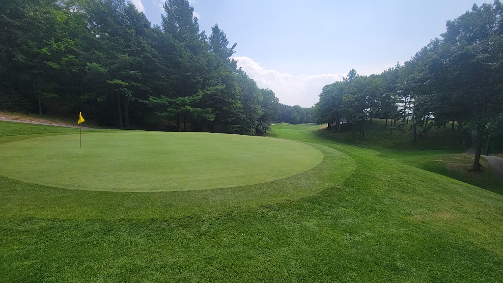 Panoramic view of a lush green golf course at Harbor Point Golf Club. Smooth