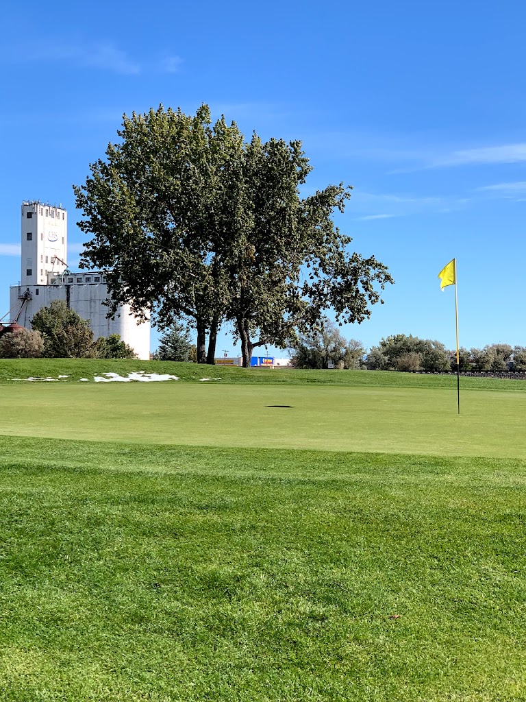 Panoramic view of a lush green golf course at Hickory Swing Golf Course. Smooth