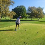 green grass with the flag in the hole.