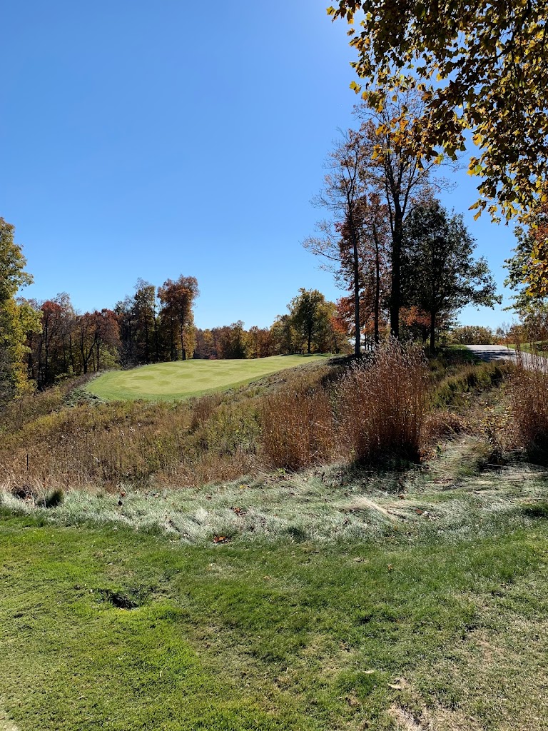 Panoramic view of a lush green golf course at Highland Course At Primland. Smooth