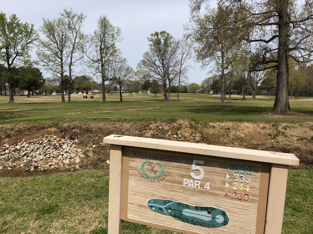 Panoramic view of a lush green golf course at Hillandale Golf Course. Smooth