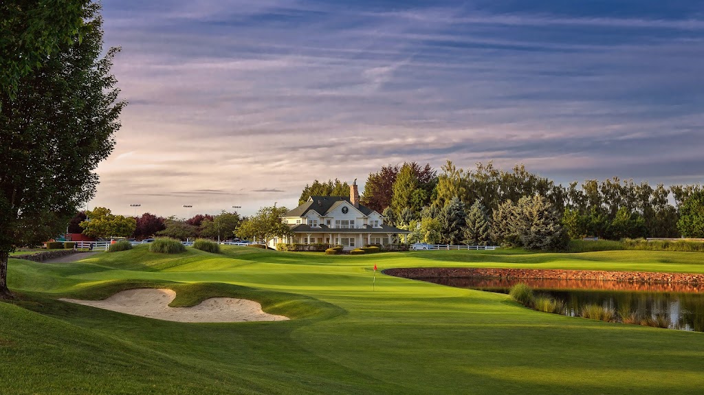 Panoramic view of a lush green golf course at Langdon Farms Golf Club - Golf Shop. Smooth