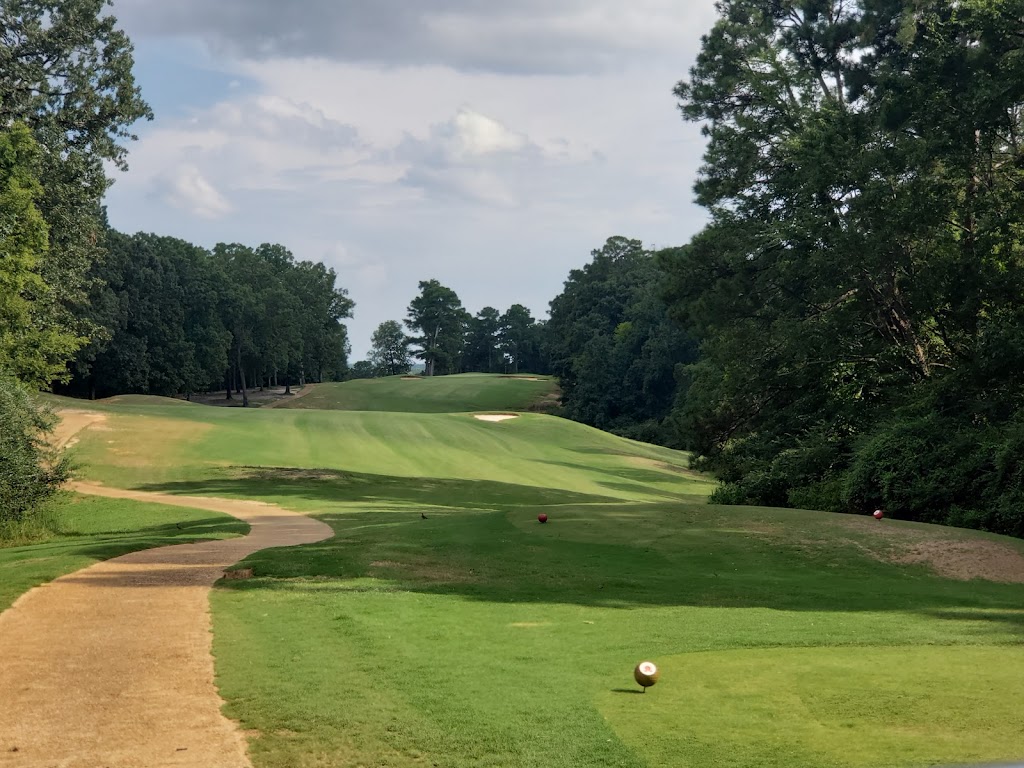 Panoramic view of a lush green golf course at Lion Hills Center and Golf Course. Smooth