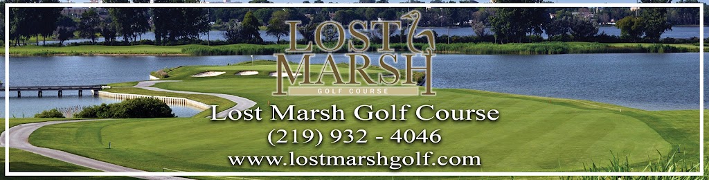 Panoramic view of a lush green golf course at Lost Marsh Golf Course. Smooth