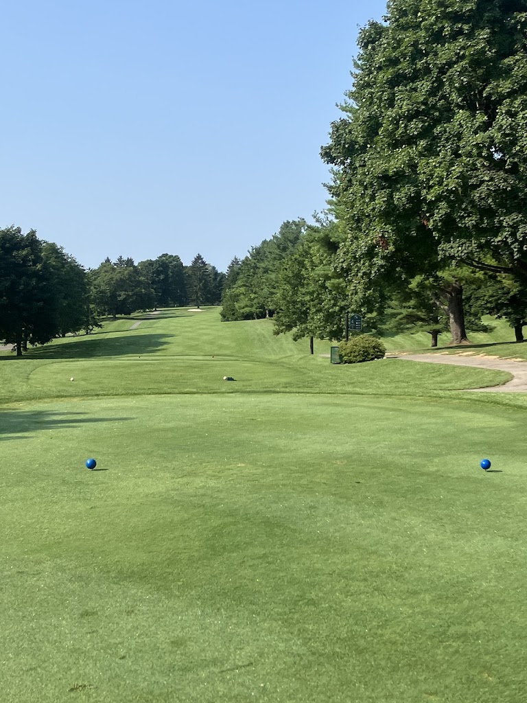 Panoramic view of a lush green golf course at McCann Memorial Golf Course. Smooth