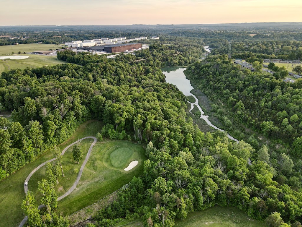 Panoramic view of a lush green golf course at My Old Kentucky Home Golf Course. Smooth