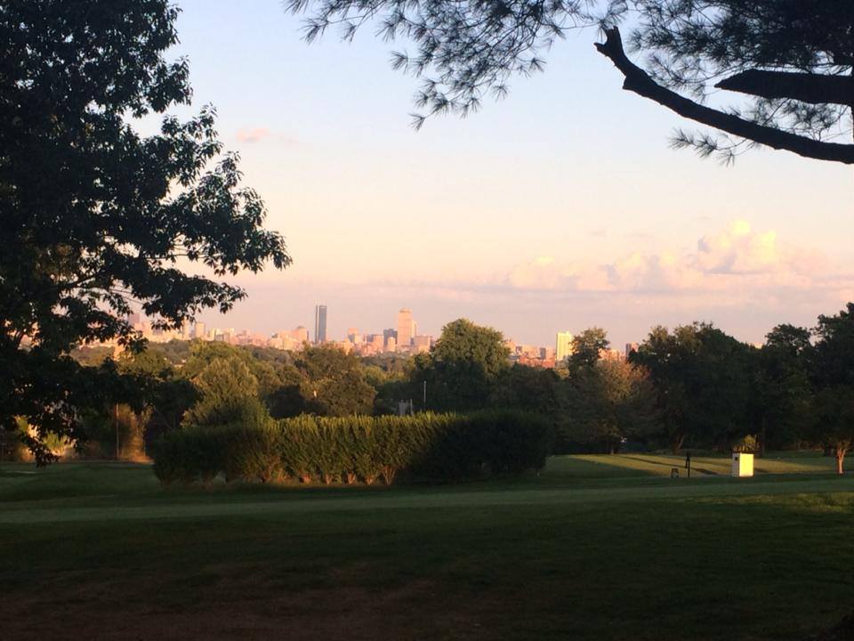 Panoramic view of a lush green golf course at Oakley Country Club. Smooth