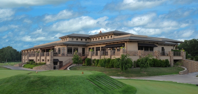 Panoramic view of a lush green golf course at Old Hickory Golf Club. Smooth