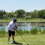 Panoramic view of a lush green golf course at Pauls Valley Golf Course. Smooth