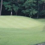 Panoramic view of a lush green golf course at Pine Hills Golf Club. Smooth