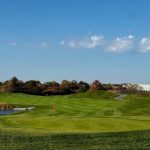 green grass with the flag in the hole.