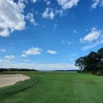 green grass with the flag in the hole.