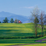 Panoramic view of a lush green golf course at Quail Point Golf Course. Smooth