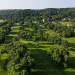 Panoramic view of a lush green golf course at Red Wing Golf Course/Nineteen Bar+Grill/The Skyroom. Smooth