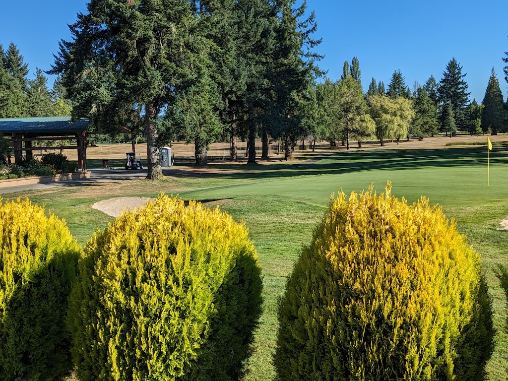 Panoramic view of a lush green golf course at Riverside Golf Club & Bistro (Including The Rooftop Bar). Smooth