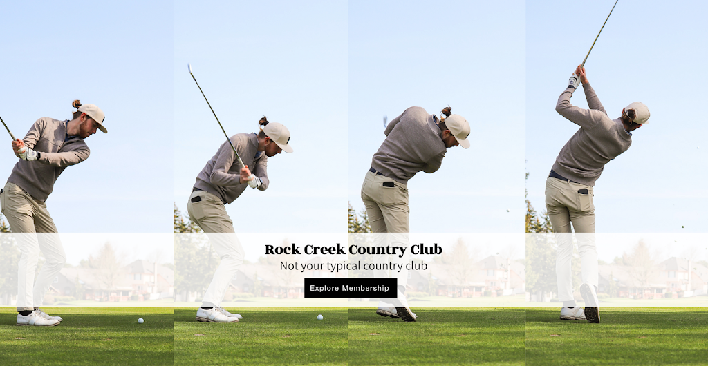 Panoramic view of a lush green golf course at Rock Creek Country Club - Portland. Smooth