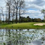 Panoramic view of a lush green golf course at Sawmill Creek Golf Club - Huron