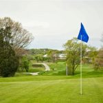 green grass with the flag in the hole.