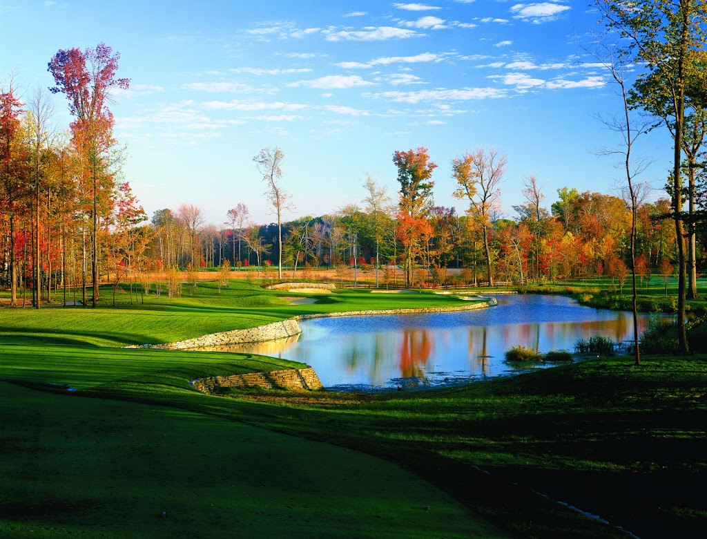 Panoramic view of a lush green golf course at StoneWater Golf Club & Venue. Smooth