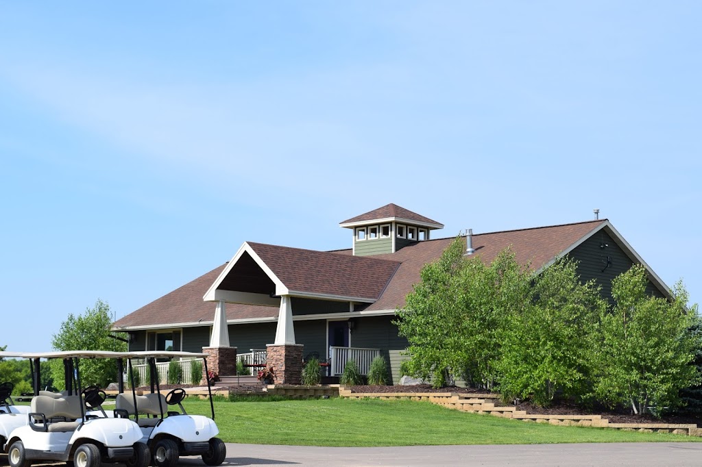 Panoramic view of a lush green golf course at Straight River Golf Course. Smooth