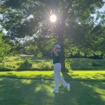 Panoramic view of a lush green golf course at Triggs Memorial Golf Course. Smooth