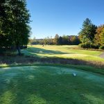 Panoramic view of a lush green golf course at Tullymore Golf Resort. Smooth