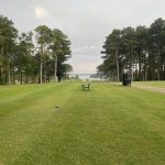 Panoramic view of a lush green golf course at Turtle Point Yacht & Country Club. Smooth