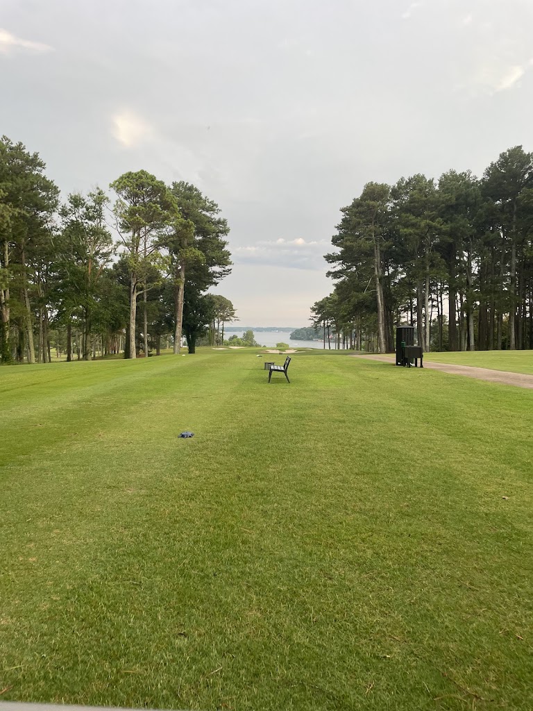 Panoramic view of a lush green golf course at Turtle Point Yacht & Country Club. Smooth