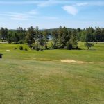 Panoramic view of a lush green golf course at Twin Lake Village Golf Course. Smooth