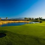 green grass with the flag in the hole.