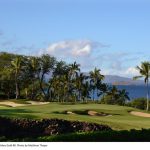 Panoramic view of a lush green golf course at Wailea Golf - Three Premier Golf Courses on Maui