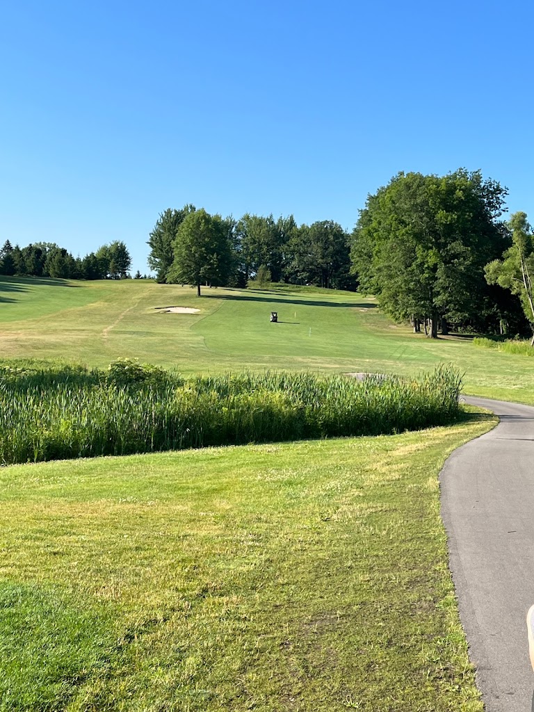 Panoramic view of a lush green golf course at Waters Edge Golf Course. Smooth