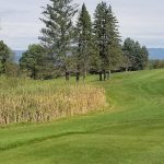 Panoramic view of a lush green golf course at Waukewan Golf Club. Smooth