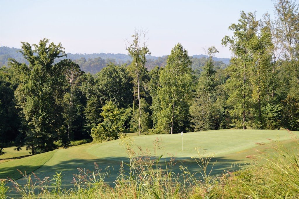 Panoramic view of a lush green golf course at Williams Creek Golf Course. Smooth