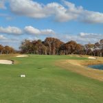 green grass with the flag in the hole.