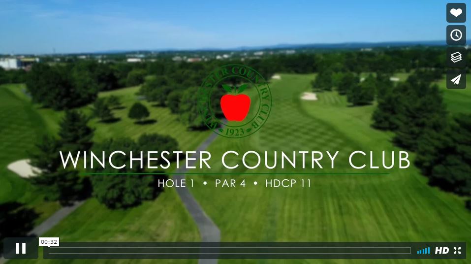 Panoramic view of a lush green golf course at Winchester Country Club. Smooth